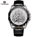 Forsining 8068 Mechanical Wrist Watch Luxury Gold Watch Leather Skeleton Waterproof Mens Sport Watches Clock Relogio Masculino